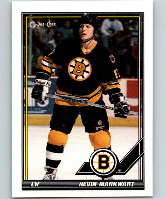 1991-92 O-Pee-Chee #238 Nevin Markwart Mint Boston Bruins  Image 1