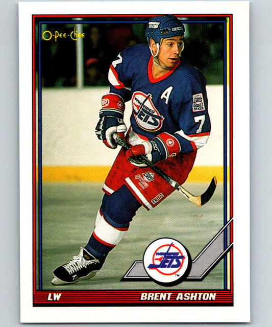 1991-92 O-Pee-Chee #240 Brent Ashton Mint Winnipeg Jets  Image 1
