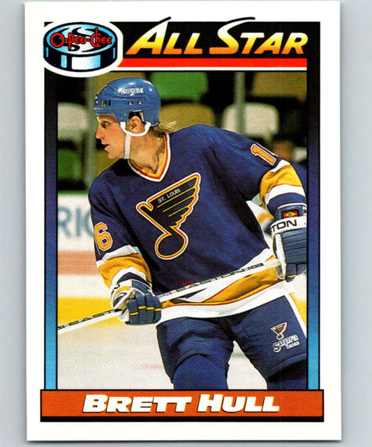 1991-92 O-Pee-Chee #259 Brett Hull AS Mint St. Louis Blues  Image 1