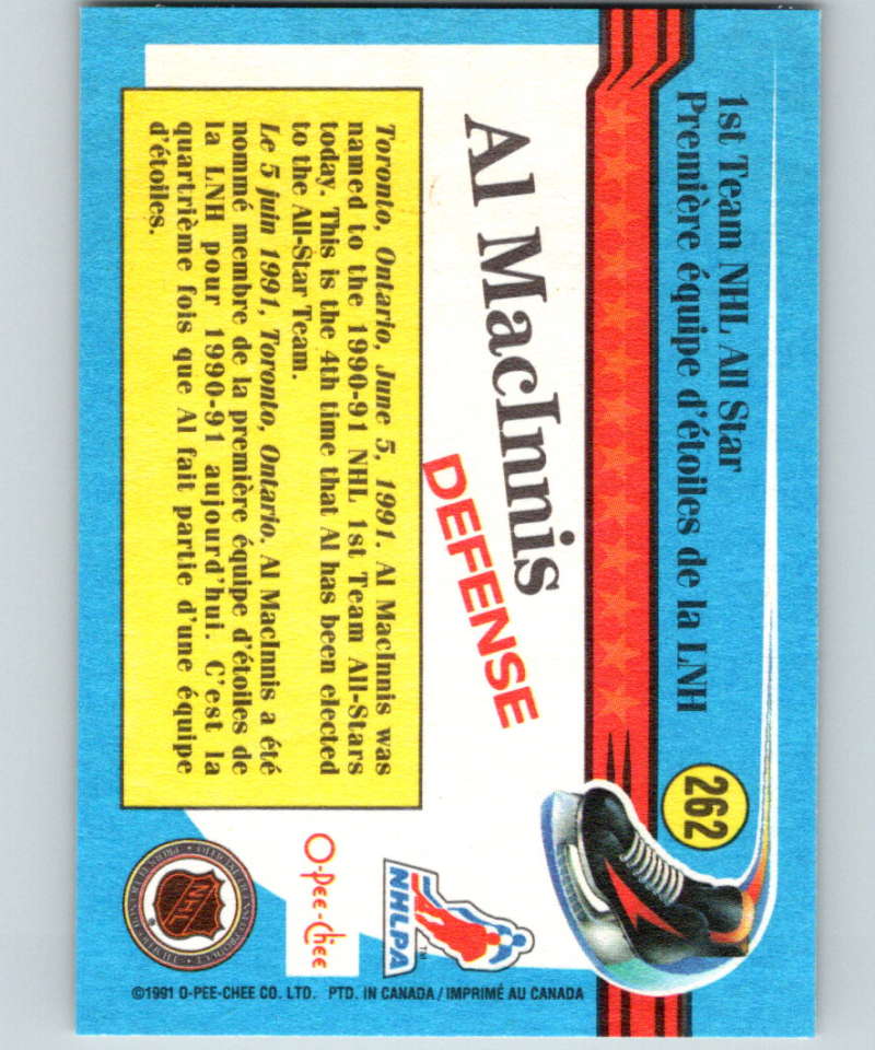 1991-92 O-Pee-Chee #262 Al MacInnis AS Mint Calgary Flames Image 2