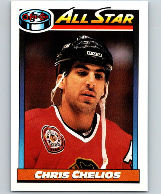 1991-92 O-Pee-Chee #268 Chris Chelios AS Mint Chicago Blackhawks  Image 1