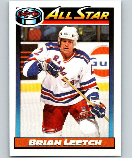 1991-92 O-Pee-Chee #269 Brian Leetch AS Mint New York Rangers  Image 1