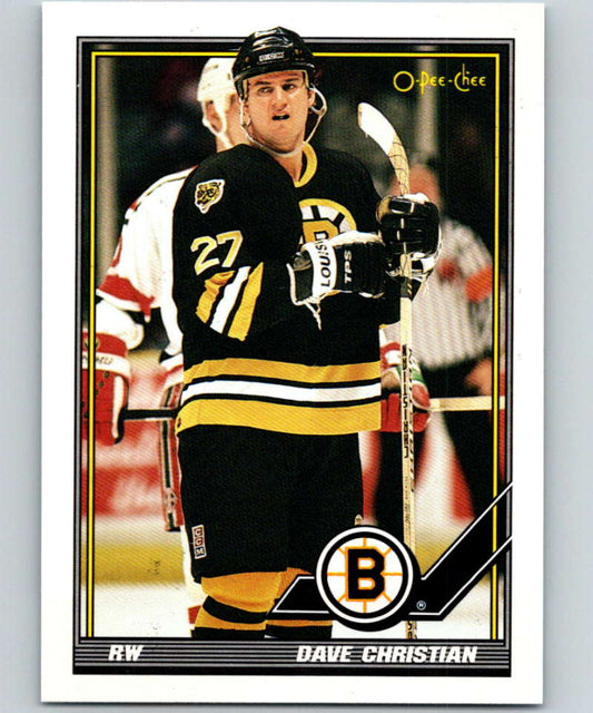 1991-92 O-Pee-Chee #276 Dave Christian Mint Boston Bruins  Image 1
