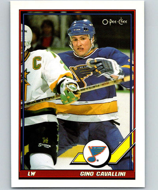 1991-92 O-Pee-Chee #281 Gino Cavallini Mint St. Louis Blues  Image 1