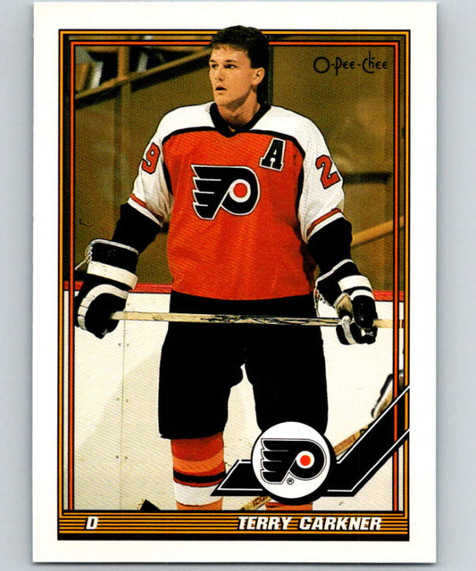 1991-92 O-Pee-Chee #291 Terry Carkner Mint Philadelphia Flyers  Image 1
