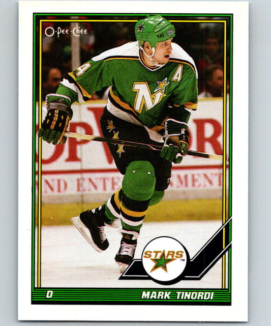 1991-92 O-Pee-Chee #308 Mark Tinordi Mint Minnesota North Stars  Image 1