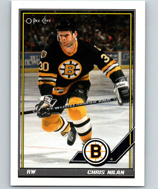 1991-92 O-Pee-Chee #311 Chris Nilan Mint Boston Bruins  Image 1