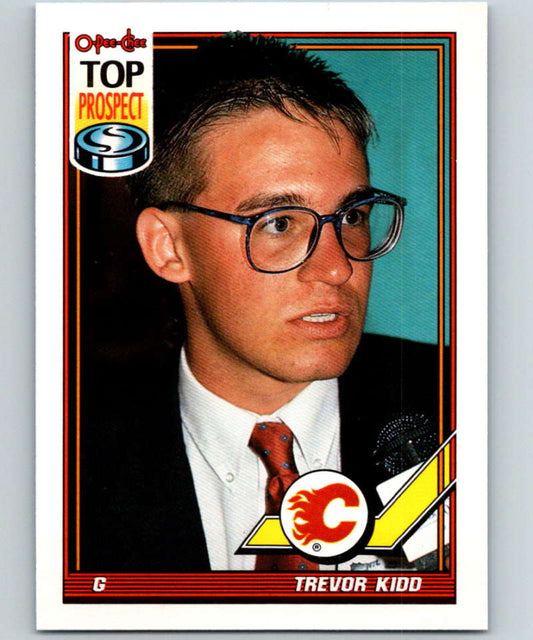 1991-92 O-Pee-Chee #312 Trevor Kidd Mint Calgary Flames  Image 1