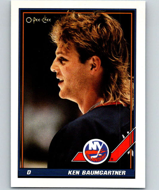 1991-92 O-Pee-Chee #316 Ken Baumgartner Mint New York Islanders  Image 1