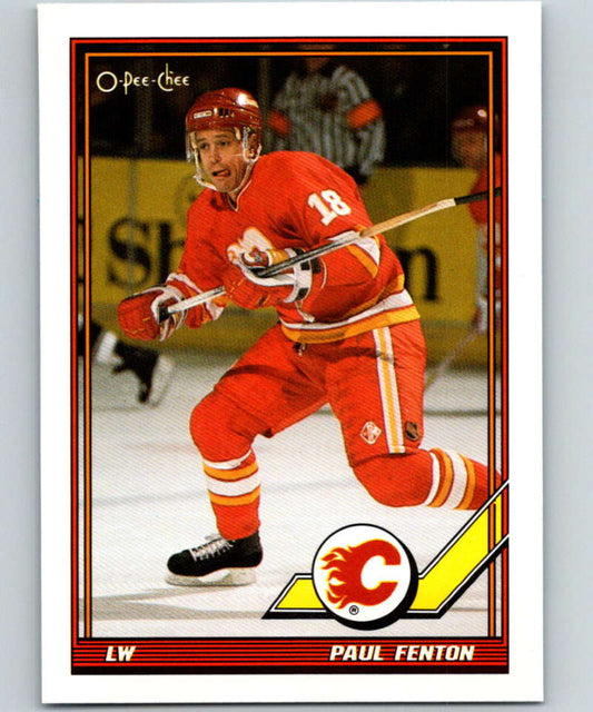 1991-92 O-Pee-Chee #331 Paul Fenton Mint Calgary Flames  Image 1