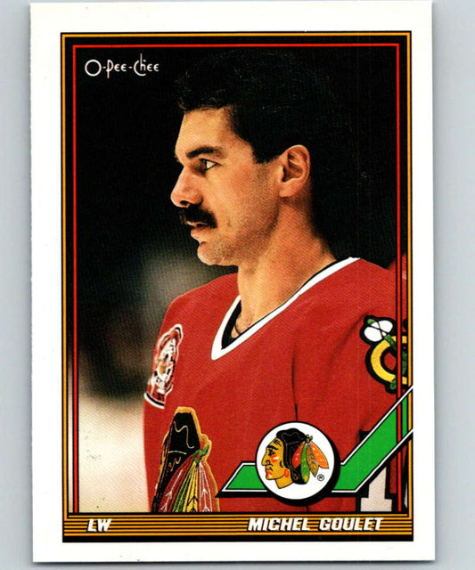1991-92 O-Pee-Chee #336 Michel Goulet Mint Chicago Blackhawks  Image 1