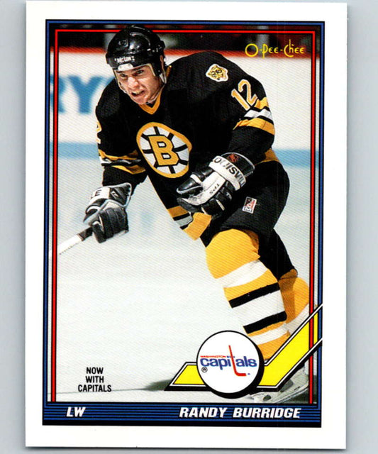 1991-92 O-Pee-Chee #358 Randy Burridge Mint Boston Bruins  Image 1