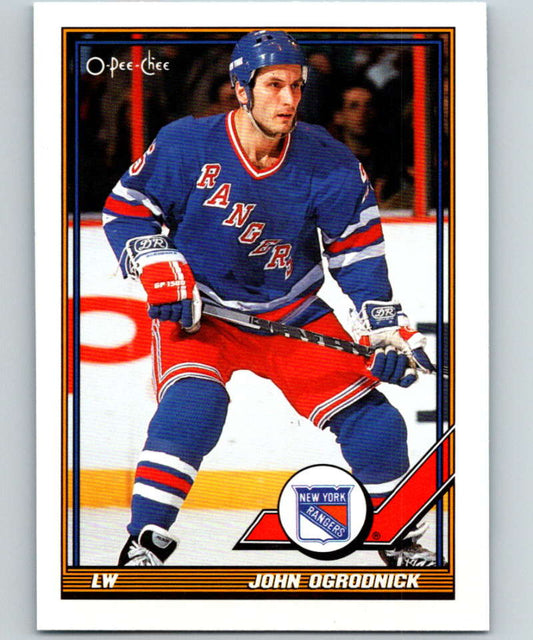 1991-92 O-Pee-Chee #365 John Ogrodnick Mint New York Rangers  Image 1