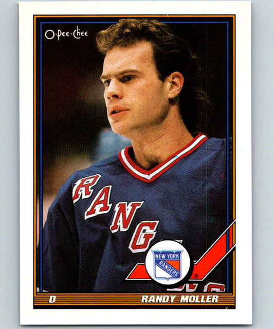 1991-92 O-Pee-Chee #371 Randy Moller Mint New York Rangers  Image 1