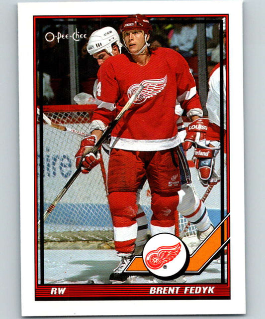 1991-92 O-Pee-Chee #376 Brent Fedyk Mint Detroit Red Wings  Image 1