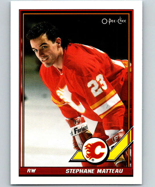 1991-92 O-Pee-Chee #383 Stephane Matteau Mint Calgary Flames  Image 1
