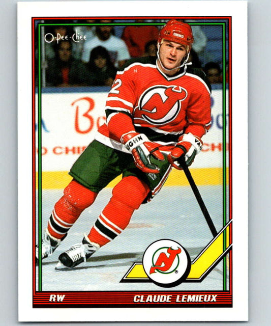 1991-92 O-Pee-Chee #394 Claude Lemieux Mint New Jersey Devils