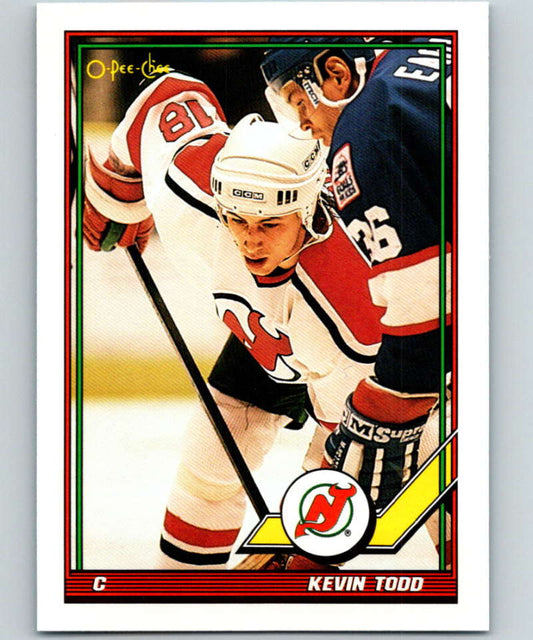 1991-92 O-Pee-Chee #400 Kevin Todd Mint RC Rookie New Jersey Devils  Image 1