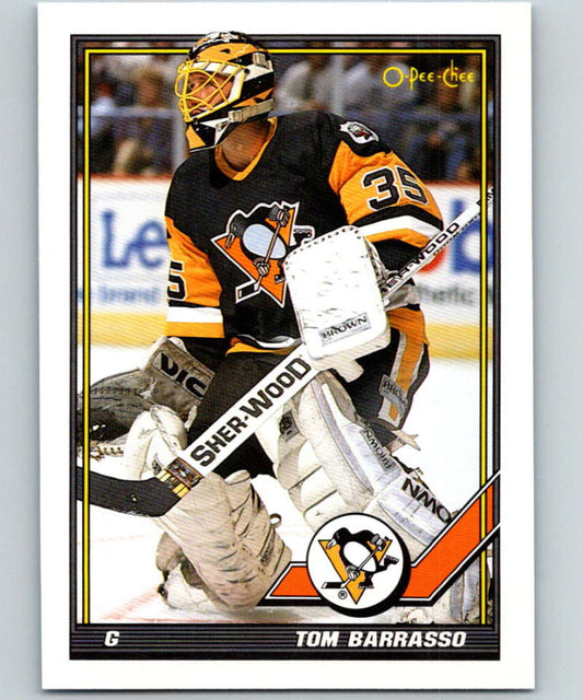 1991-92 O-Pee-Chee #402 Tom Barrasso Mint Pittsburgh Penguins  Image 1