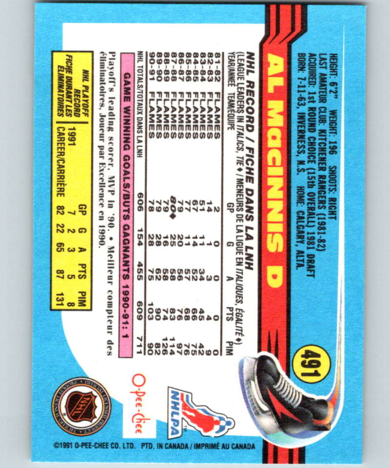 1991-92 O-Pee-Chee #491 Al MacInnis Mint Calgary Flames