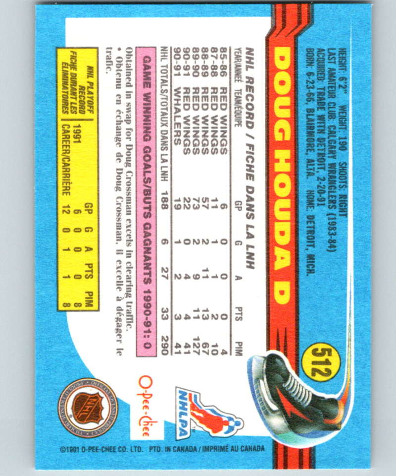 1991-92 O-Pee-Chee #512 Doug Houda Mint Hartford Whalers