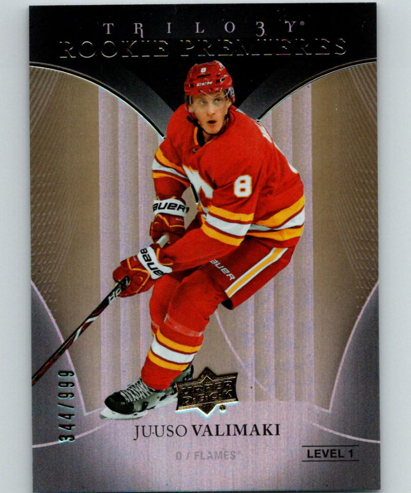 2018-19 Upper Deck Trilogy #64 Juuso Valimaki MINT RC Rookie 344/999 Flames 07567 Image 1