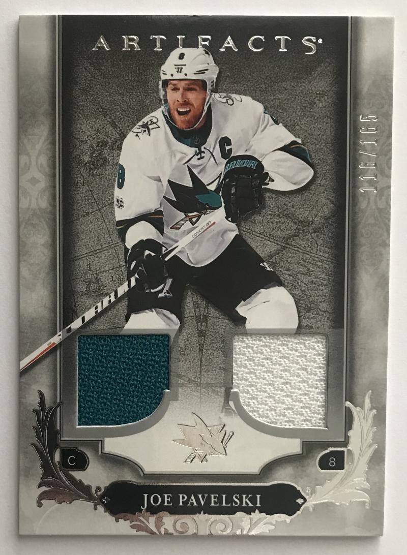 2018-19 Upper Deck Artifacts Material Silver Jerseys Joe Pavelski 116/165 05274