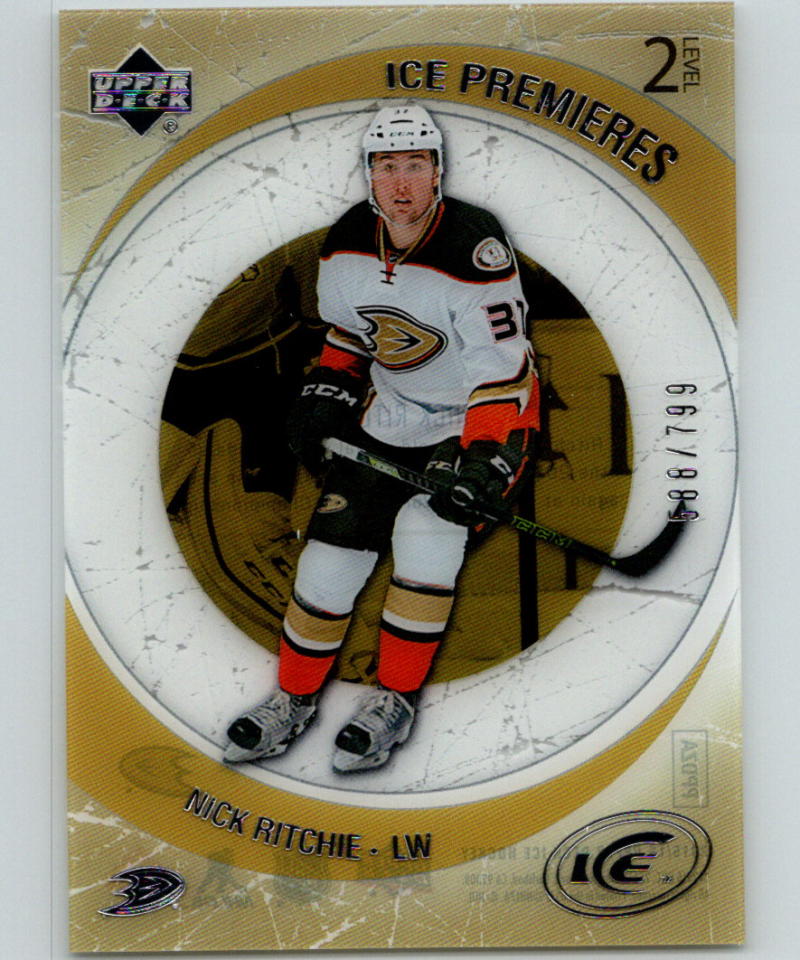 2015-16 Upper Deck Ice Retro Premeires Nick Ritchie 586/799 Ducks 03071 Image 1