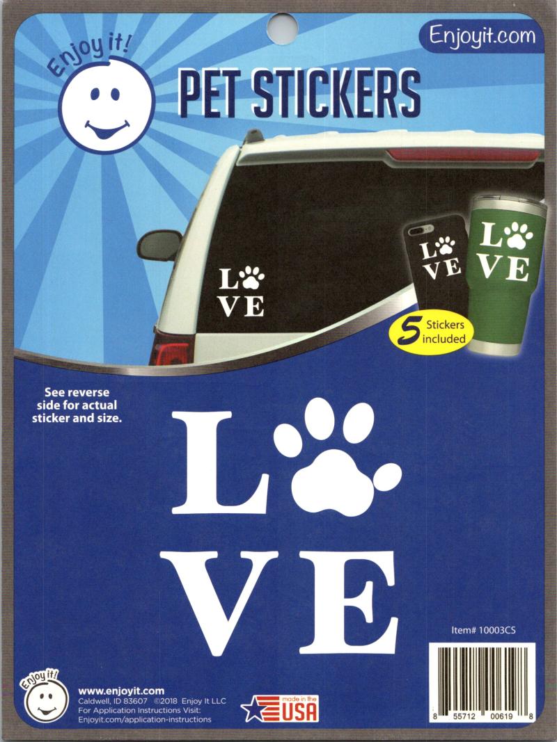 Love Pet Stickers Perfect Cut Decal/Sticker 6" x 8" Sheet Image 1