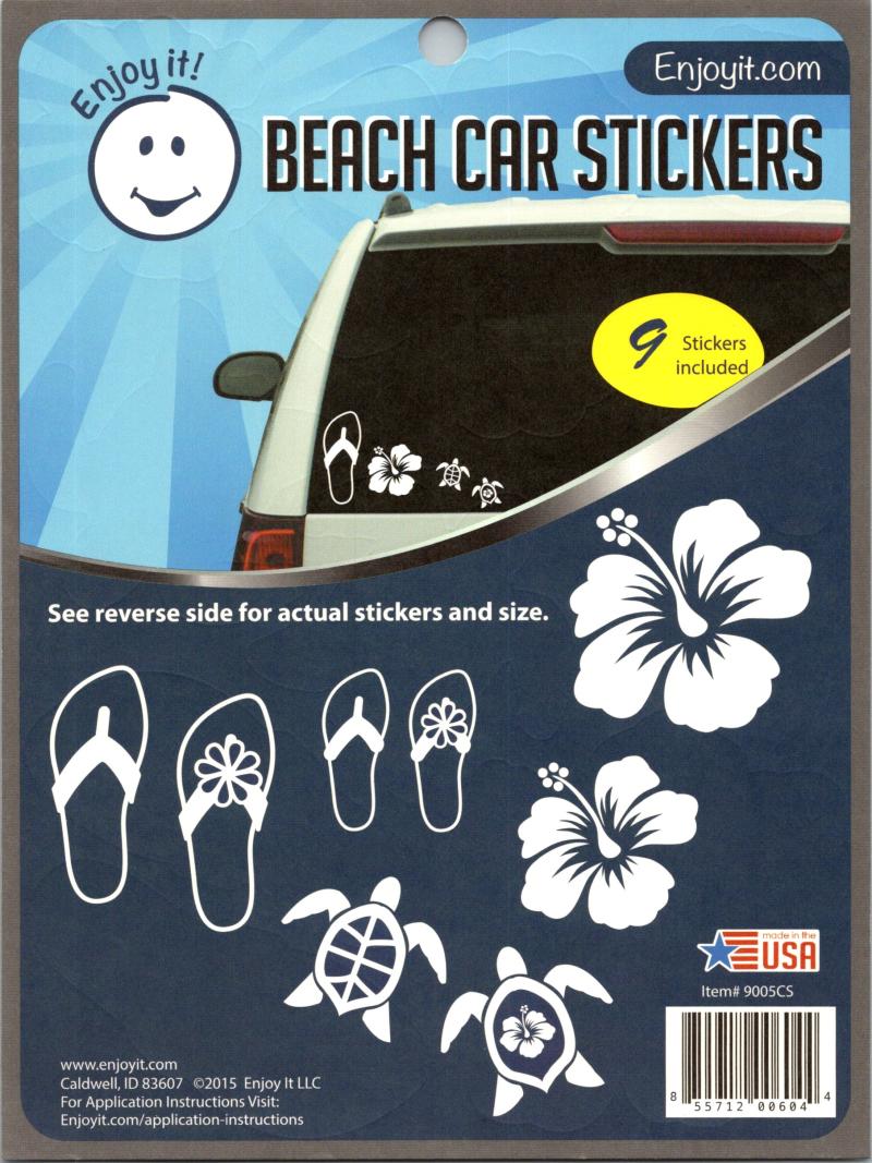 Beach Car Stickers Perfect Cut Decal/Sticker 6" x 8" Sheet Image 1