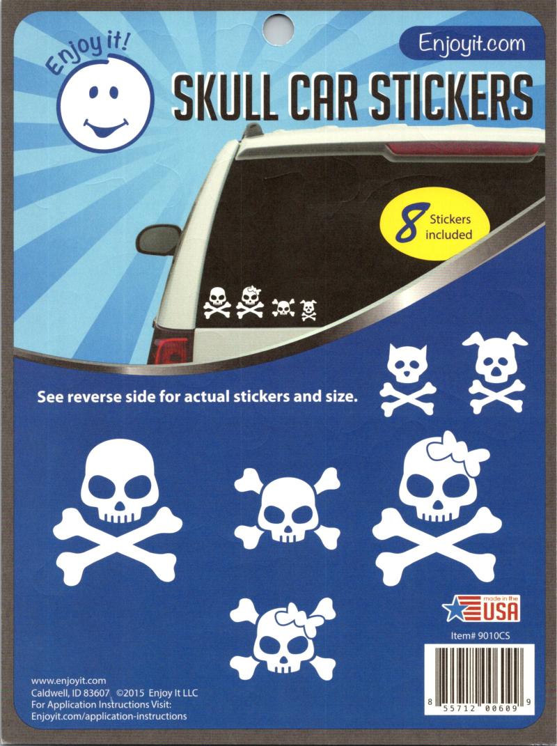 Skull Car Stickers Perfect Cut Decal/Sticker 6" x 8" Sheet Image 1