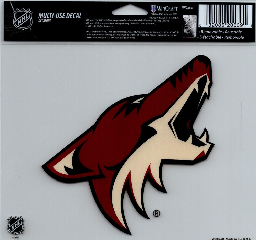 Arizona Coyotes Multi-Use Decal Sticker 5"x6" NHL Clear Back Image 1