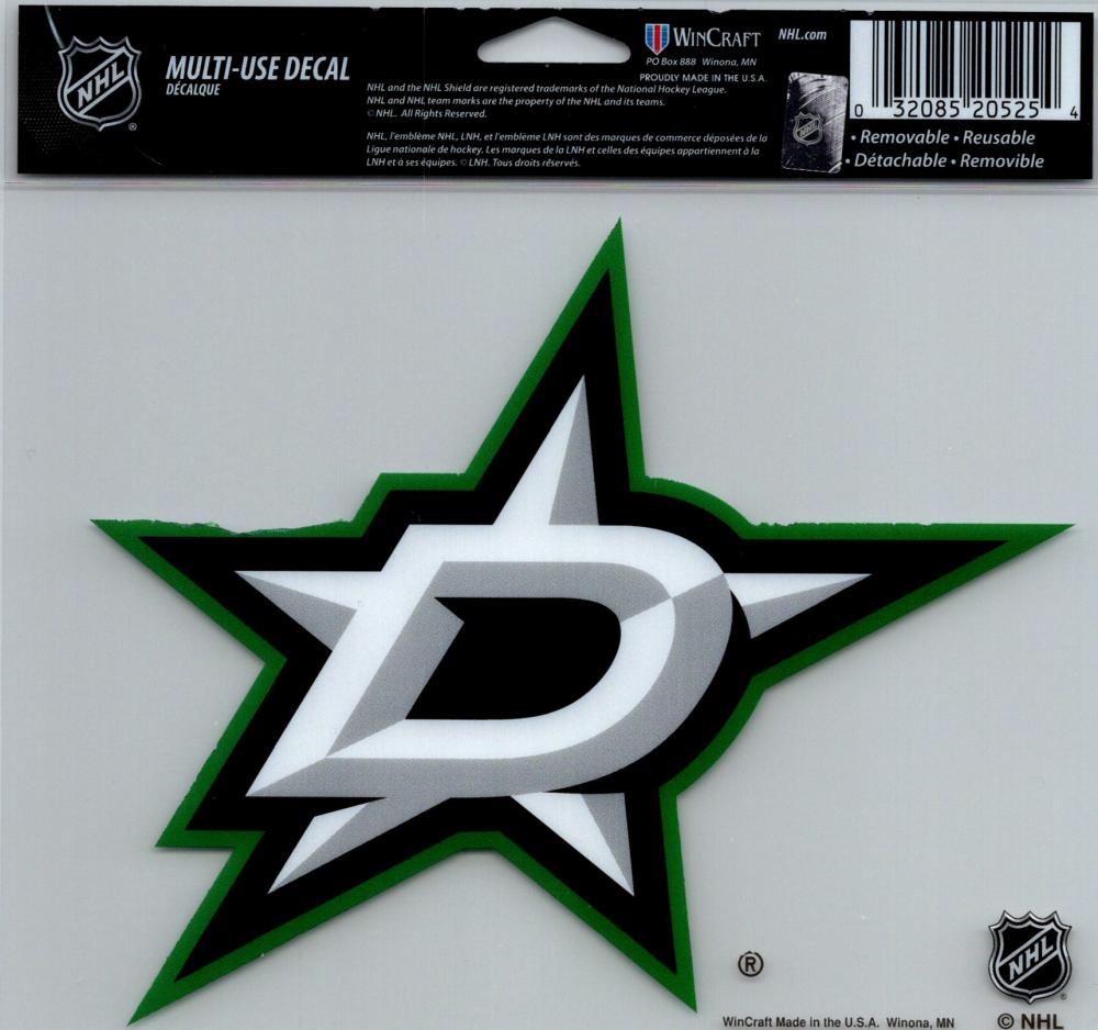 Dallas Stars Multi-Use Decal Sticker 5"x6" NHL Clear Back Image 1
