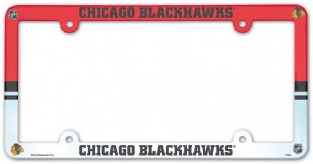 Chicago Blackhawks NHL Plastic Full Colour License Plate Frame 6"x12" Image 1