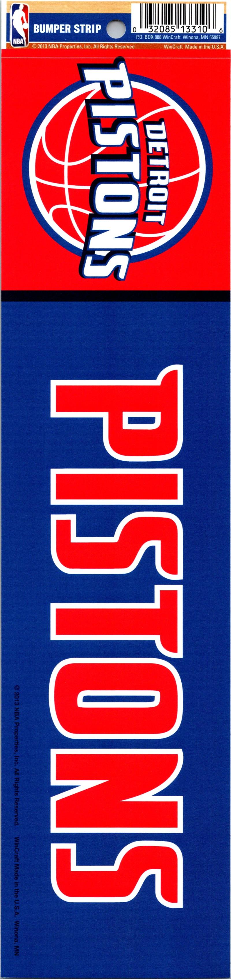 Detroit Pistons 3" x 12" Bumper Strip NBA Sticker Decal Image 1
