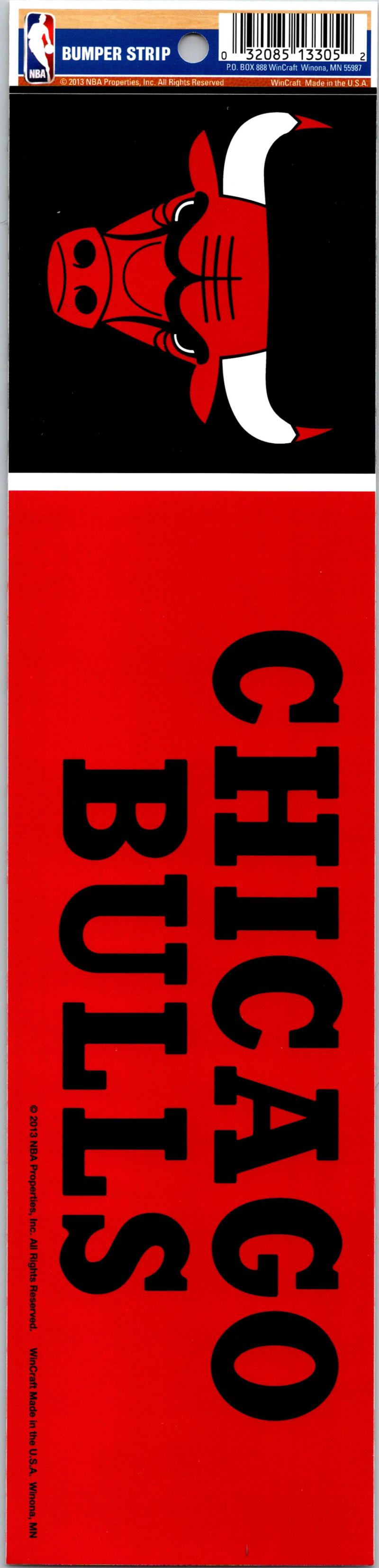 Chicago Bulls 3" x 12" Bumper Strip NBA Sticker Decal Image 1
