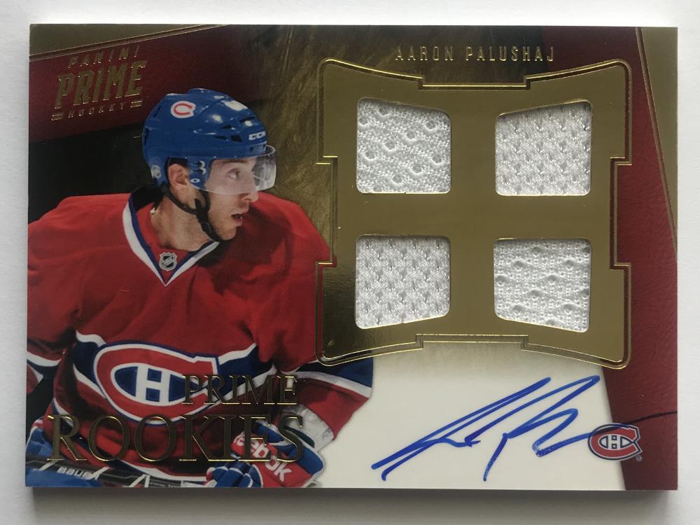 2011-12 Panini Prime Rookies Auto Jersey Aaron Palushaj 54/199 RC 07590 Image 1