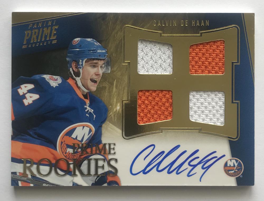 2011-12 Panini Prime Rookies Auto Jersey Calvin De Haan 179/199 RC 07591 Image 1