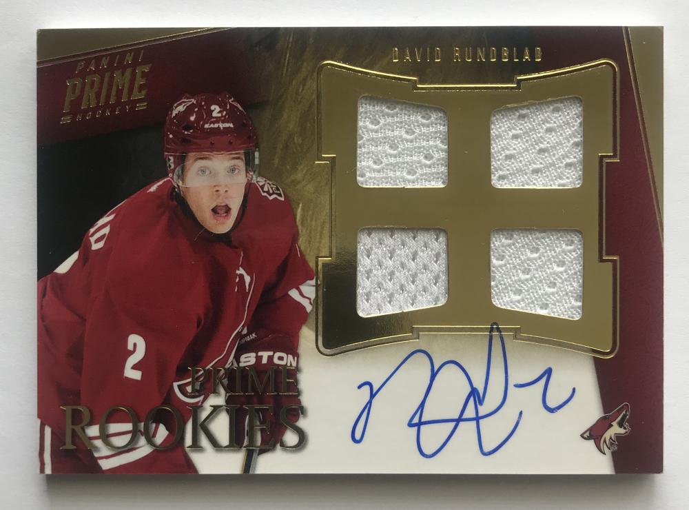 2011-12 Panini Prime Rookies Auto Jersey David Rundblad 17/199 RC 07593 Image 1