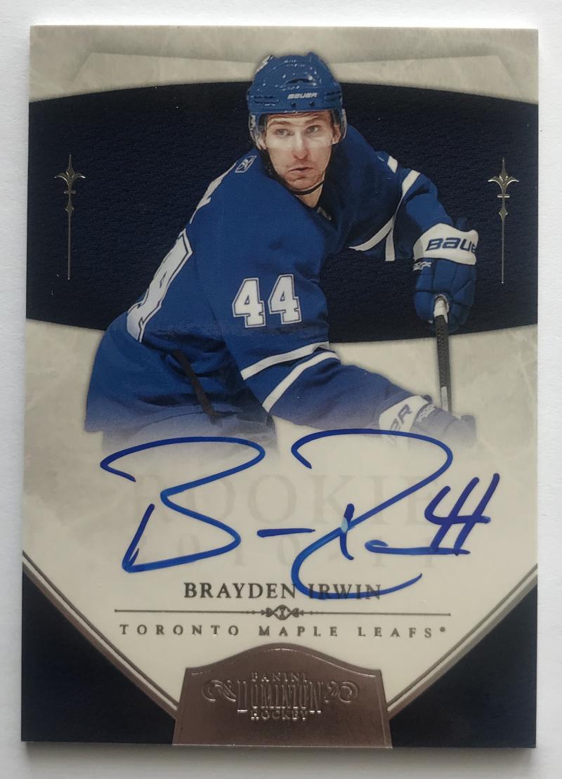 2010-11 Panini Dominion Rookie Signatures #226 Brayden Irwin Auto 75/199 07598 Image 1