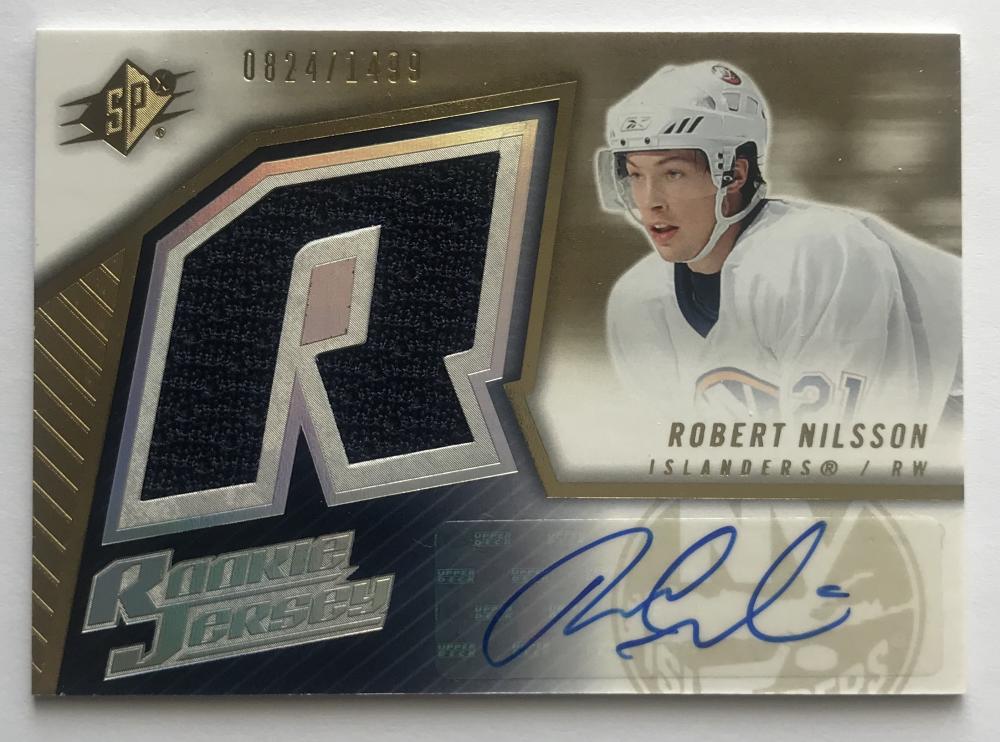 2005-06 SPx #167 Robert Nilsson RC Rookie Auto 624/1499 Jersey 07605 Image 1