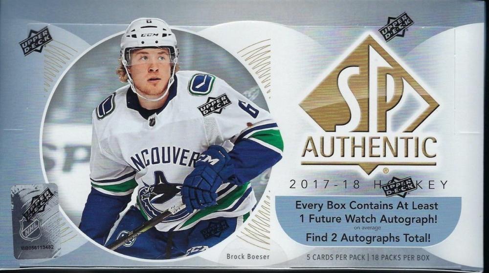 2017-18 SP Authentic Hobby Box - McAvoy, Keller, Boeser Rookies