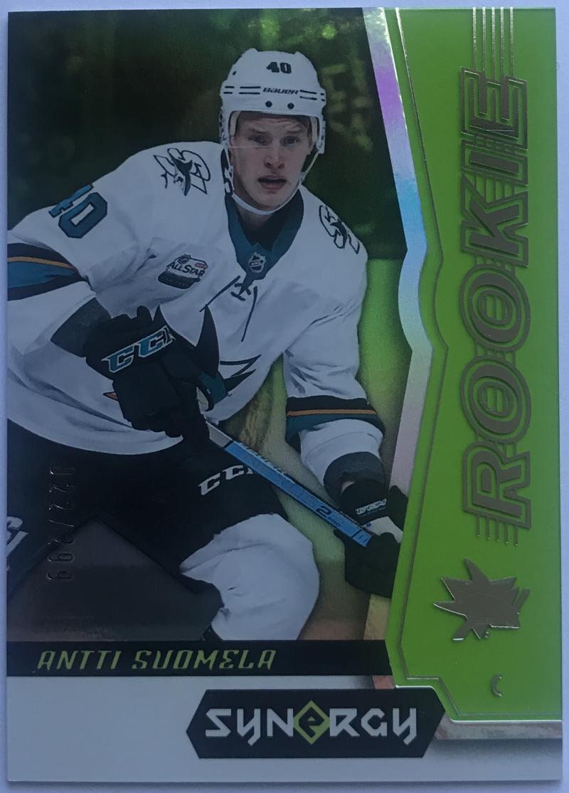 2018-19 Upper Deck Synergy Green #53 Antti Suomela 22/299 Sharks 07615 Image 1