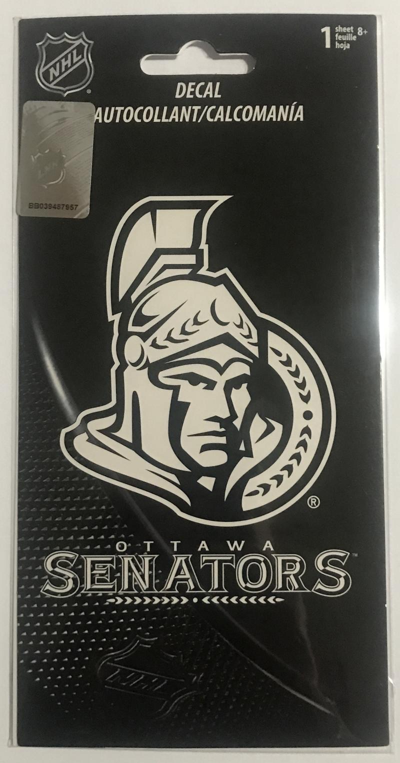 Ottawa Senators NHL Licensed 3.5" White Decals Set of Two Image 1