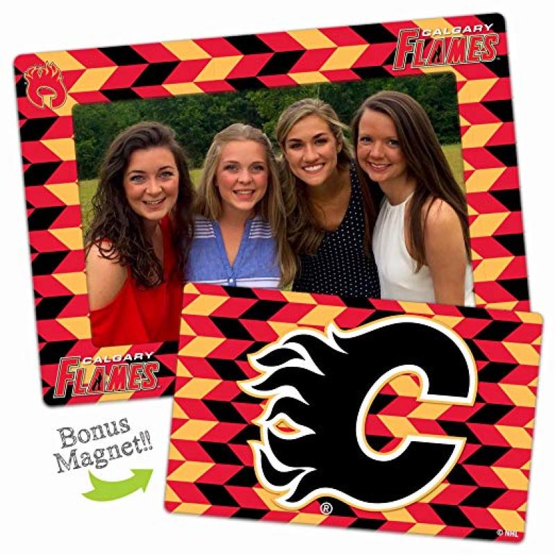 Calgary Flames 4x6 or 5x7 Magnetic Picture Frame with Bonus Magnet
