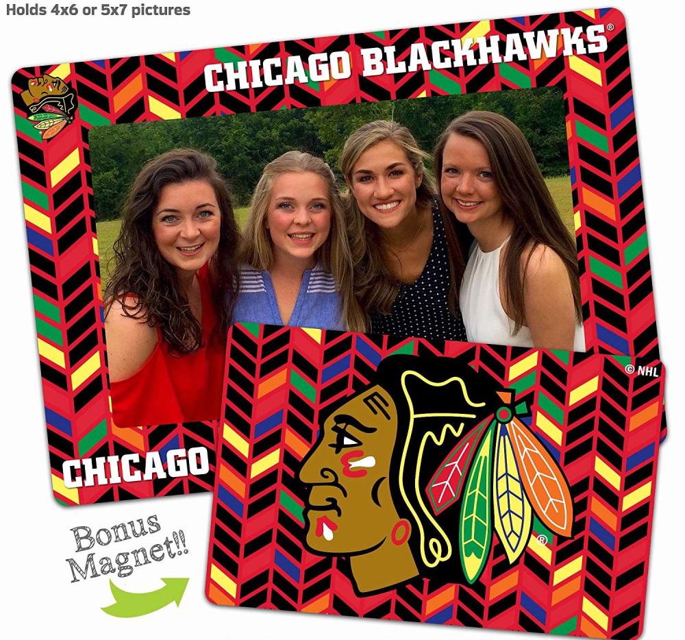 Chicago Blackhawks 4x6 or 5x7 Magnetic Picture Frame with Bonus Magnet