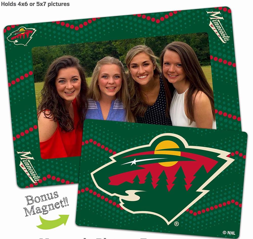Minnesota Wild 4x6 or 5x7 Magnetic Picture Frame with Bonus Magnet