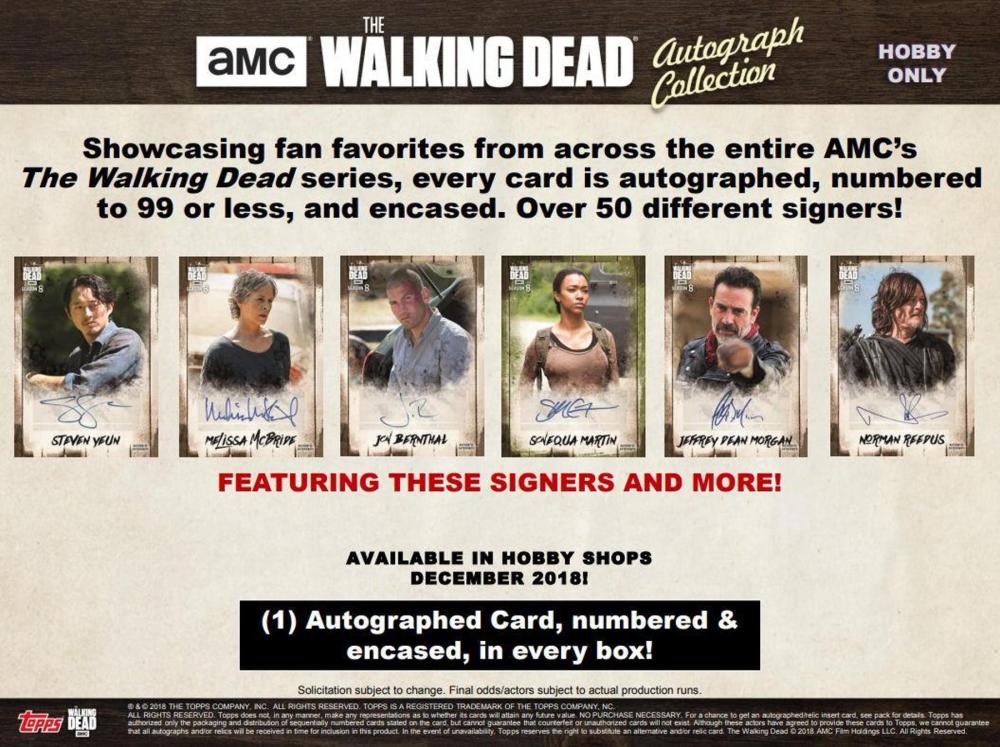 2018 Topps The Walking Dead Autograph Collection Hobby Box - 1 Autograph