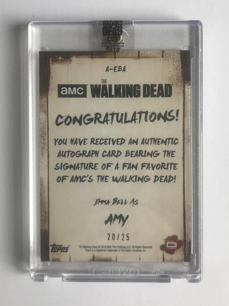 2018 The Walking Dead Autograph Collection Mud Ema Bell as AMY 20/25
