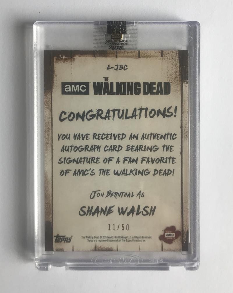 2018 The Walking Dead Autograph Collection Jon Bernthal as Shane Walsh 11/50